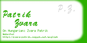 patrik zvara business card